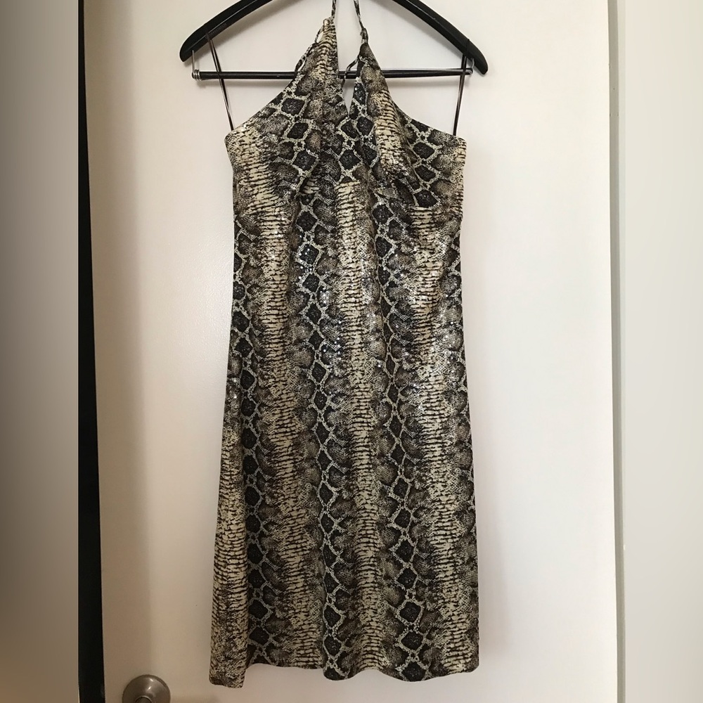 NWT  Janine Paris ‎ Sequin Snakeskin Dress SZ M - Picture 3 of 10
